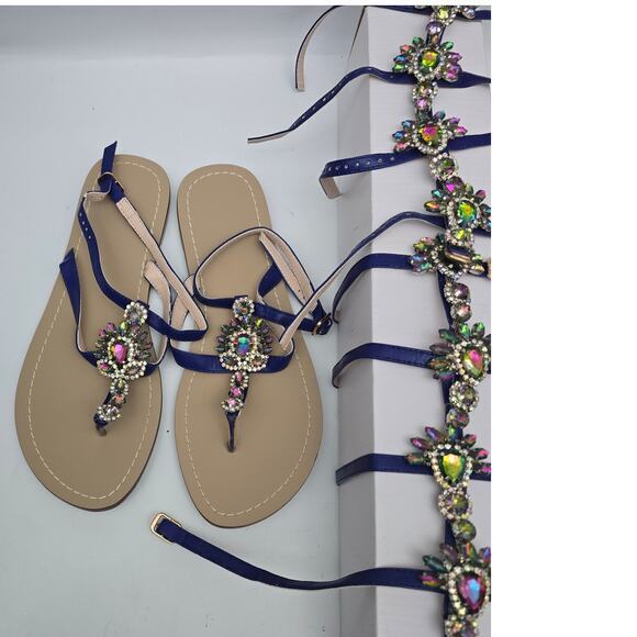 Azomodo  Blue Blingy‎ removable Gladiator Straps NIB - Picture 2 of 9